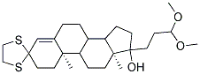 (10R,13S)-17-(3,3-DIMETHOXYPROPYL)-10,13-DIMETHYL-1,2,6,7,8,9,10,11,12,13,14,15,16,17-TETRADECAHYDROSPIRO[CYCLOPENTA[A]PHENANTHRENE-3,2'-[1,3]DITHIOLAN]-17-OL Struktur