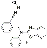 2-([(2-FLUOROPHENYL)([1,3]THIAZOLO[5,4-B]PYRIDIN-2-YL)AMINO]METHYL)BENZONITRILE HYDROCHLORIDE Struktur