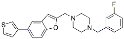 1-(3-FLUOROBENZYL)-4-([5-(3-THIENYL)-1-BENZOFURAN-2-YL]METHYL)PIPERAZINE Struktur