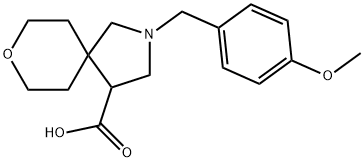 2-(4-METHOXY-BENZYL)-8-OXA-2-AZA-SPIRO[4.5]DECANE-4-CARBOXYLIC ACID HYDROCHLORIDE Struktur