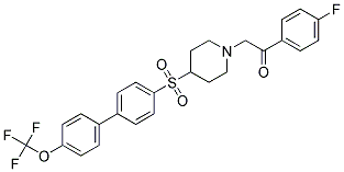 1-(4-FLUOROPHENYL)-2-(4-([4'-(TRIFLUOROMETHOXY)BIPHENYL-4-YL]SULFONYL)PIPERIDIN-1-YL)ETHANONE Struktur