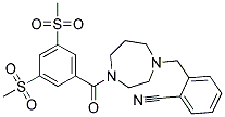 2-((4-[3,5-BIS(METHYLSULFONYL)BENZOYL]-1,4-DIAZEPAN-1-YL)METHYL)BENZONITRILE Struktur