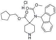 1-CYCLOPENTYLMETHYL-4-(9H-FLUOREN-9-YLMETHOXYCARBONYLAMINO)-PIPERIDINE-4-CARBOXYLIC ACID HYDROCHLORIDE Struktur