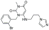 1-(2-BROMOBENZYL)-6-([3-(1H-IMIDAZOL-1-YL)PROPYL]AMINO)-3-METHYLPYRIMIDINE-2,4(1H,3H)-DIONE Struktur