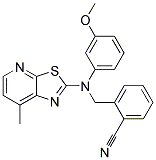 2-([(3-METHOXYPHENYL)(7-METHYL[1,3]THIAZOLO[5,4-B]PYRIDIN-2-YL)AMINO]METHYL)BENZONITRILE Struktur