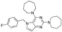2,4-BIS-AZEPAN-1-YL-5-(4-FLUORO-BENZYL)-5H-PYRROLO[3,2-D]PYRIMIDINE Struktur