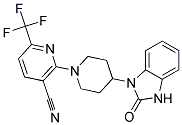 2-[4-(2-OXO-2,3-DIHYDRO-1H-BENZIMIDAZOL-1-YL)PIPERIDIN-1-YL]-6-(TRIFLUOROMETHYL)NICOTINONITRILE Struktur