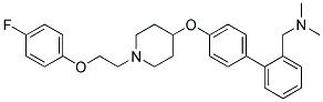 1-[4'-((1-[2-(4-FLUOROPHENOXY)ETHYL]PIPERIDIN-4-YL)OXY)BIPHENYL-2-YL]-N,N-DIMETHYLMETHANAMINE Struktur