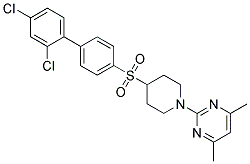 2-(4-[(2',4'-DICHLOROBIPHENYL-4-YL)SULFONYL]PIPERIDIN-1-YL)-4,6-DIMETHYLPYRIMIDINE Struktur