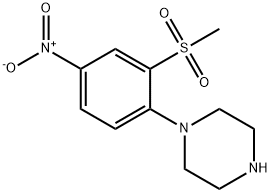 1-[2-(METHYLSULFONYL)-4-NITROPHENYL]PIPERAZINE Struktur