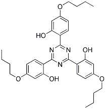 2,4,6-tri(2-hydroxy-4-butoxy-phenyl)-1,3,5-triazine Struktur