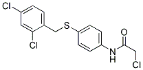 2-Chloro-N-{4-[(2,4-dichlorobenzyl)thio]phenyl}acetamide Struktur