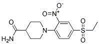 1-[4-(Ethylsulphonyl)-2-nitrophenyl]piperidine-4-carboxamide Struktur