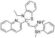 1-Methyl-3'-Ethyl-2,2'-Quinolylthiacyanine Struktur