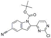 2-(2-Chloro-pyrimidin-4-yl)-5-cyano-indole-1-carboxylic acid tert-butyl ester Struktur