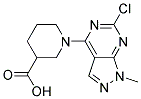 1-(6-chloro-1-methyl-1H-pyrazolo[3,4-d]pyrimidin-4-yl)piperidine-3-carboxylic acid Struktur