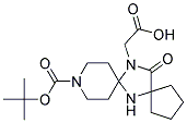 13-Carboxymethyl-14-oxo-6,10,13-triaza-dispiro[4.1.5.2]
tetradecane-10-carboxylic acid tert-butyl ester Struktur