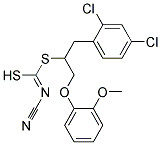 (2,4-Dichlorobenzyl)[2-(2-methoxyphenoxy)ethyl]-cyanocarbonimidodithioate Struktur