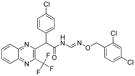 2-(4-Chlorophenyl)-N-((((2,4-dichlorobenzyl)oxy)imino)methyl)-2-(3-(trifluoromethyl)-2-quinoxalinyl)acetamide Struktur