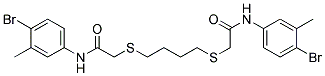 2-((4-((2-(4-Bromo-3-methylanilino)-2-oxoethyl)sulfanyl)butyl)sulfanyl)-N-(4-bromo-3-methylphenyl)acetamide Struktur