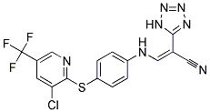 2-(2H-2,3,4,5-Tetraazolyl)-3-((4-(3-chloro-5-(trifluoromethyl)(2-pyridylthio))phenyl)amino)prop-2-enenitrile Struktur