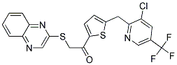 1-(5-((3-Chloro-5-(trifluoromethyl)-2-pyridinyl)methyl)-2-thienyl)-2-(2-quinoxalinylsulfanyl)-1-ethanone Struktur