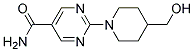 2-(4-(Hydroxymethyl)piperidin-1-yl)pyrimidine-5-carboxamide Struktur