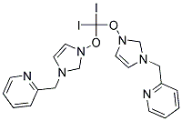 1,1-Bis[3-(2-pyridylmethyl)imidazolium-1-ylmethyl] methane diiodine Struktur