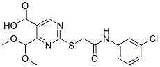 2-((3-CHLOROPHENYLCARBAMOYL)METHYLTHIO)-4-(DIMETHOXYMETHYL)PYRIMIDINE-5-CARBOXYLIC ACID Struktur