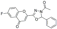 2-(4-ACETYL-5-PHENYL-4,5-DIHYDRO-[1,3,4]OXADIAZOL-2-YL)-6-FLUORO-CHROMEN-4-ONE Struktur