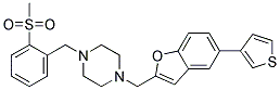 1-[2-(METHYLSULFONYL)BENZYL]-4-([5-(3-THIENYL)-1-BENZOFURAN-2-YL]METHYL)PIPERAZINE Struktur