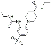 1-[2-(3-ETHYLUREIDO)-4-(METHYLSULPHONYL)PHENYL]PIPERIDINE-4-CARBOXYLIC ACID, ETHYL ESTER Struktur