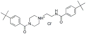 1-[4-(TERT-BUTYL)BENZOYL]-4-(2-([4-(TERT-BUTYL)BENZOYL]AMINO)ETHYL)HEXAHYDROPYRAZIN-4-IUM CHLORIDE Struktur