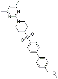 2-(4-([4'-(METHOXYMETHYL)BIPHENYL-4-YL]SULFONYL)PIPERIDIN-1-YL)-4,6-DIMETHYLPYRIMIDINE Struktur