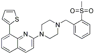 2-(4-[2-(METHYLSULFONYL)BENZYL]PIPERAZIN-1-YL)-8-(2-THIENYL)QUINOLINE Struktur