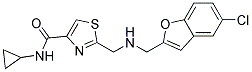 2-(([(5-CHLORO-1-BENZOFURAN-2-YL)METHYL]AMINO)METHYL)-N-CYCLOPROPYL-1,3-THIAZOLE-4-CARBOXAMIDE Struktur