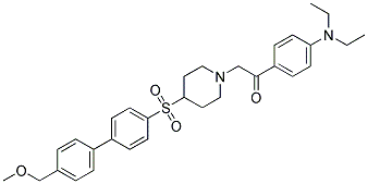 1-[4-(DIETHYLAMINO)PHENYL]-2-(4-([4'-(METHOXYMETHYL)BIPHENYL-4-YL]SULFONYL)PIPERIDIN-1-YL)ETHANONE Struktur