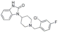 1-[1-(2-CHLORO-4-FLUOROBENZYL)PIPERIDIN-4-YL]-1,3-DIHYDRO-2H-BENZIMIDAZOL-2-ONE Struktur