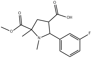 2-(3-FLUOROPHENYL)-5-(METHOXYCARBONYL)-1,5-DIMETHYL-3-PYRROLIDINECARBOXYLIC ACID Struktur