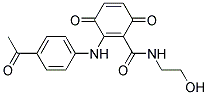 2-(4-ACETYL-PHENYLAMINO)-3,6-DIOXO-CYCLOHEXA-1,4-DIENECARBOXYLIC ACID(2-HYDROXY-ETHYL)-AMIDE Struktur