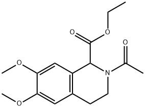 2-ACETYL-6,7-DIMETHOXY-1,2,3,4-TETRAHYDRO-ISOQUINOLINE-1-CARBOXYLIC ACID ETHYL ESTER Struktur