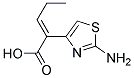 2-(2-aminothiazole-4-yl)-2-pentenoic acid Struktur