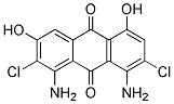 1,8-diamino-2,7-dichloro-3,5-dihydroxyanthracene-9,10-dione Struktur