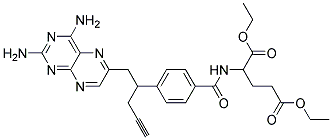 2-{4-[1-(2,4-DIAMINO-PTERIDIN-6-YLMETHYL)-BUT-3-YNYL]-BENZOYLAMINO}-PENTANEDIOIC ACID DIETHYL ESTER Struktur