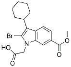 2-BROMO-1-CARBOXYMETHYL-3-CYCLOHEXYL-1H-INDOLE-6-CARBOXYLIC ACID METHYL ESTER Struktur