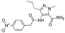 2-METHYL-4-[2-(4-NITRO-PHENYL)-ACETYLAMINO]-5-PROPYL-2H-PYRAZOLE-3-CARBOXYLIC ACID AMIDE Struktur