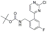 [2-(2-Chloro-pyrimidin-4-yl)-4-fluoro-benzyl]-carbamic acid tert-butyl ester Struktur