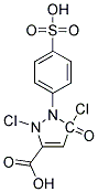 2,5-Dichloro-1-(4-sulfophenyl)-3-carboxy-5-pyrazolone Struktur