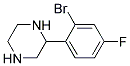 2-(2-Bromo-4-fluorophenyl)piperazine Struktur