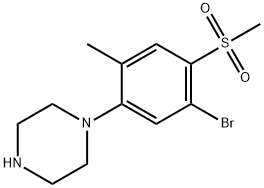 1-[(5-Bromo-2-methyl-4-methylsulfonyl)phenyl]piperazine Struktur